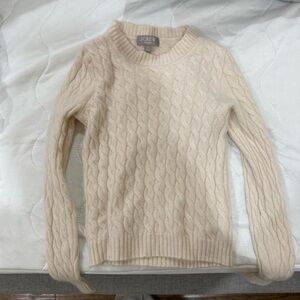 J Crew Cream cashmere Cable Knit Sweater